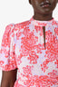 Me+Em Red/Purple Floral High Neck Long Dress Size 6