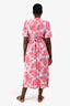 Me+Em Red/Purple Floral High Neck Long Dress Size 6