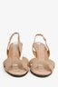 Hermès Taupe Shimmer Suede H Mid Slingback Heels Size 38 (As Is)