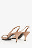 Hermès Taupe Shimmer Suede H Mid Slingback Heels Size 38 (As Is)