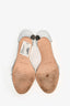 Manolo Blahnik Silver Leather Crystal Buckle 'Sedaraby' Heels Size 7.5