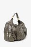Gucci Metallic Grey Leather GG Signature Jockey Bag