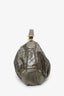 Gucci Metallic Grey Leather GG Signature Jockey Bag