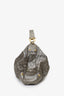 Gucci Metallic Grey Leather GG Signature Jockey Bag