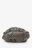 Gucci Metallic Grey Leather GG Signature Jockey Bag