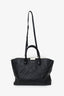 Burberry Black Embossed Check Leather Dewsbury Tote Bag With Strap