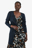 Pleats Please Navy Pleated Open Cardigan Size 4