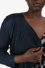 Pleats Please Navy Pleated Open Cardigan Size 4