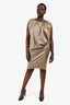Paul Smith Grey Silk/Cotton Draped Sleeveless Mini Dress Size 44
