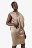 Paul Smith Grey Silk/Cotton Draped Sleeveless Mini Dress Size 44