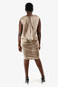 Paul Smith Grey Silk/Cotton Draped Sleeveless Mini Dress Size 44