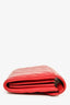 Saint Laurent 2018 Red Chevron Leather Long Wallet