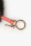 Fendi Pink/Black 'C' Fur Ball Key Chain
