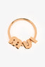 Miu Miu Gold Tone/White Metal Logo Key Ring
