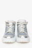 Christian Dior Silver Metallic High Top D-Player Sneakers Size 40