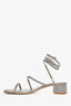 Renee Caovilla Grey Satin/Crystal Cleo Heels Size 40