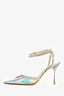 Mach & Mach Crystal/Holographic Heart Detail Heels Size 39