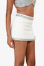 Retrofête White/Silver Crystal Embellished Skirt & Crop Top Set Size XS