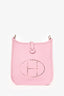 Hermès 2022 Pink Clemence Leather Evelyn TPM Crossbody PHW