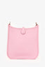 Hermès 2022 Pink Clemence Leather Evelyn TPM Crossbody PHW