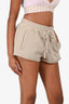 Miu Miu 2023 Beige Logo Distress Detailed Shorts Size 38