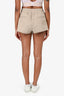 Miu Miu 2023 Beige Logo Distress Detailed Shorts Size 38