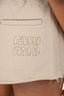 Miu Miu 2023 Beige Logo Distress Detailed Shorts Size 38