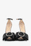 Gucci Black Leather Crystal Embellished Ankle Strap Sandals Size 36.5