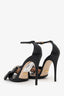 Gucci Black Leather Crystal Embellished Ankle Strap Sandals Size 36.5