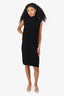 Pre-Loved Chanel™ Black Button-Embellished Sleeveless Mock Neck Midi Dress Size 40