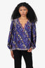 Isabel Marant Purple/Yellow Silk Patterned Blouse Size 36