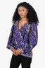 Isabel Marant Purple/Yellow Silk Patterned Blouse Size 36