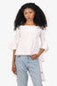 Ellery White Cotton Off-Shoulder Ruffle Sleeve Top Size 4