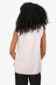 Brunello Cucinelli White Silk Ribbed Panel Sleeveless Top Size S