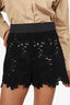 Dolce & Gabbana Black Floral Embroidered High-Waisted Shorts Size 40