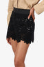 Dolce & Gabbana Black Floral Embroidered High-Waisted Shorts Size 40