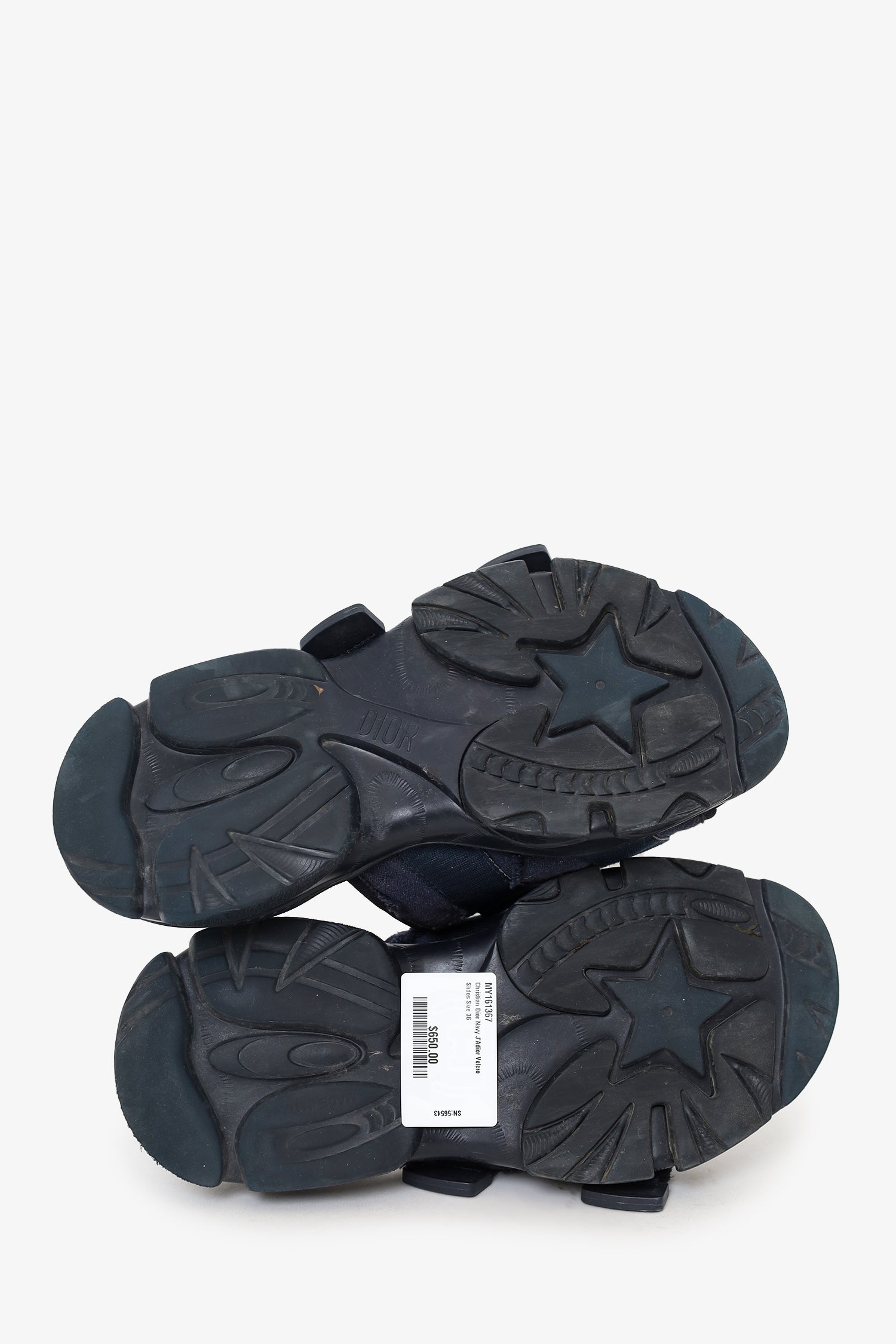 Christian Dior Navy J'Adior Velcro Slides Size 36 – Mine & Yours