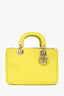 Christian Dior Neon Green Leather Small Diorissimo Top Handle with Strap
