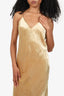A.L.C Gold Silk Blend Velvet Strappy Dress Size 4
