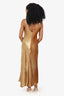 A.L.C Gold Silk Blend Velvet Strappy Dress Size 4