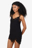Gucci Black Silk GG Lace Slip Mini Dress Size XS