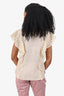 Theory Cream Ruffle Detail Eyelet Top Size M