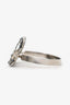 Pre-Loved Chanel™ Silver Tone CC Black Crystal Cuff