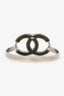 Pre-Loved Chanel™ Silver Tone CC Black Crystal Cuff