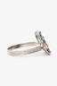 Pre-Loved Chanel™ Silver Tone CC Black Crystal Cuff