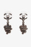 Pre-Loved Chanel™ Gunmetal Silver Crystal Clustered Drop Earrings