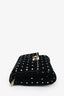 Valentino Velvet Quilted Rockstud Clutch with Chain