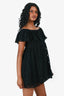 Jean Paul Gaultier Black Polka Dot Off The Shoulder Mini Dress Size S