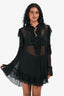 Zimmerman Black Silk Long Sleeve Ruffle 'Teddy' Blouse Size 1