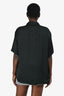 Vis a Vis Black Silk Button Up Top Size 3
